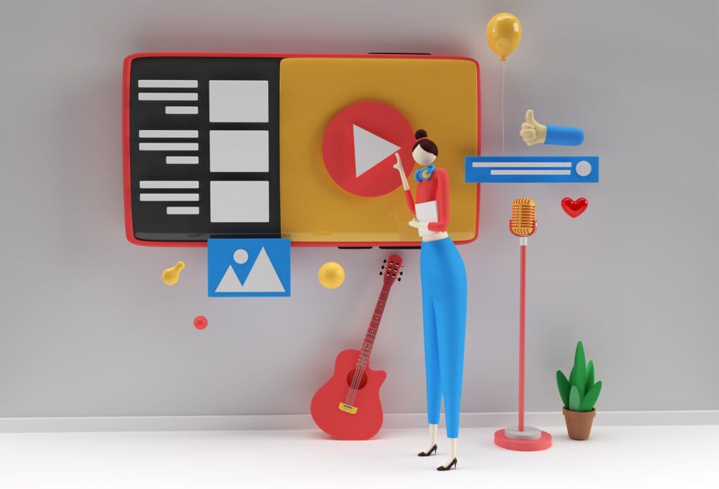 Diseño creativo de renderizado 3D para banner web, material de marketing, presentación comercial, publicidad en línea.